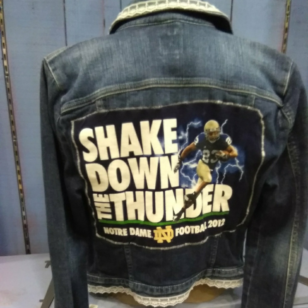 Handmade embellished denim jacket